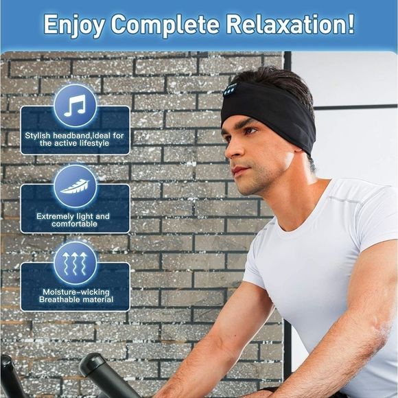 Wireless Music Headband Earbuds Headphones - Picture 4 of 7